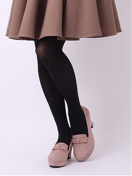 リボン厚底ローファー