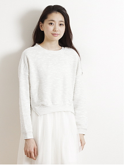 〈サイズコンシェルジュ〉カットツイードショートプルオーバー