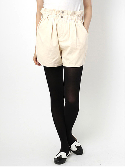 ・コーデュロイウエストタックショートパンツ