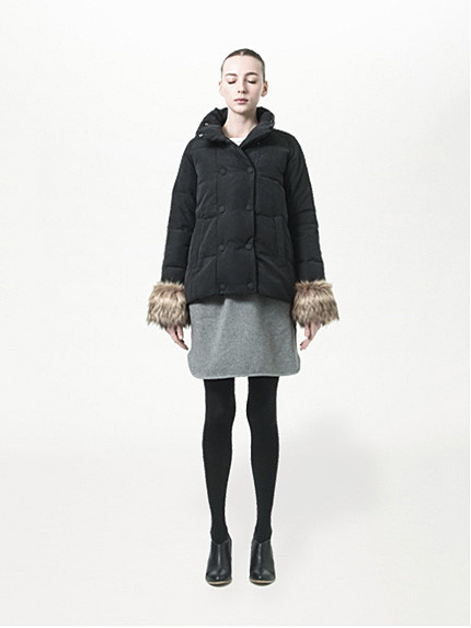 エコファーカフスショートダッフルコート