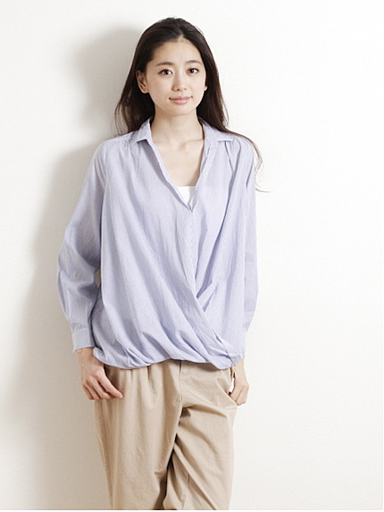 スキッパーカシュクールシャツ