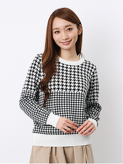 ・MIX千鳥ジャガードニット