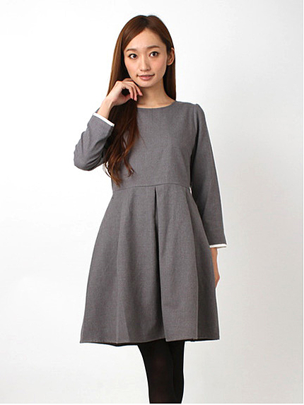 ウエスト切替Aラインワンピース