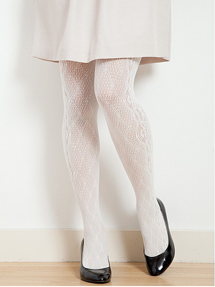 サイドフラワーレース柄タイツ