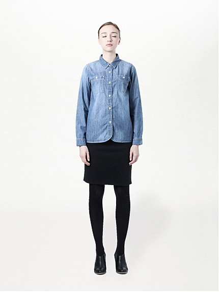 ダンガリー長袖シャツ