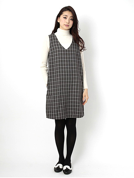 ・チェックジャンパースカート