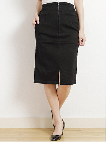 デニムZipタイトスカート