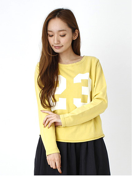 ナンバープリント加工裏毛プルオーバー