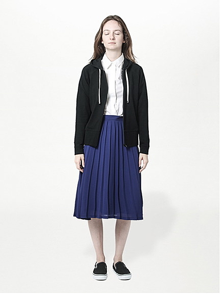 プレーンスエット長袖ジップパーカー