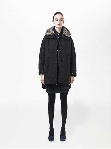 ライナーツキビッグカラーミリタリーコート