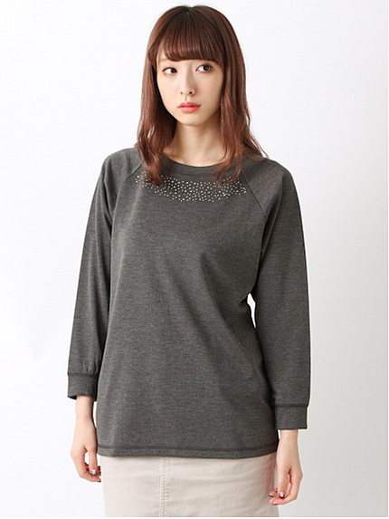 衿ラインストーンチュニック