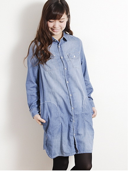 4.5OZデニム シャツワンピース