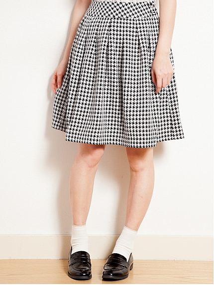 <サイズコンシェルジュ>千鳥柄タックスカート