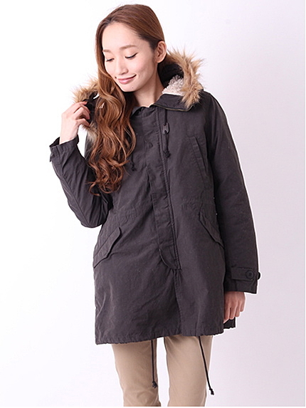 Bファー付きモッズコート