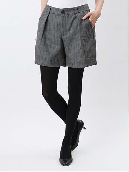 N 単色ストライプハーフパンツ