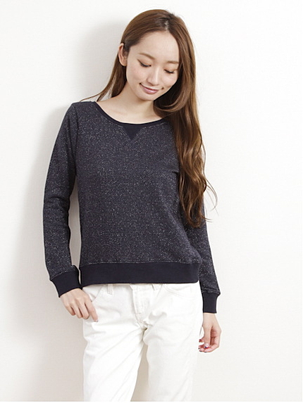 Nラメ入り裏毛長袖プルオーバー