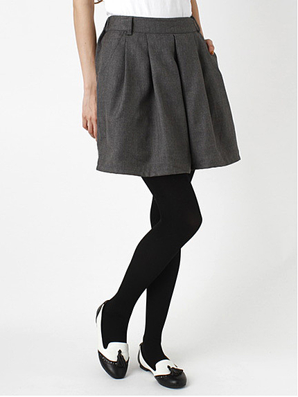 Uキュロットタックパンツ