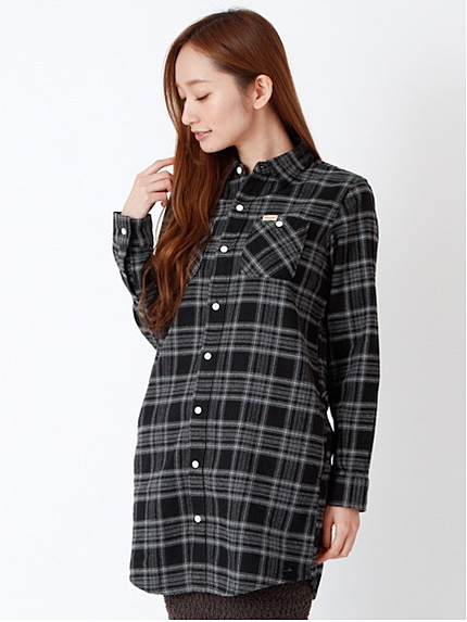 WRネルチェックシャツチュニック