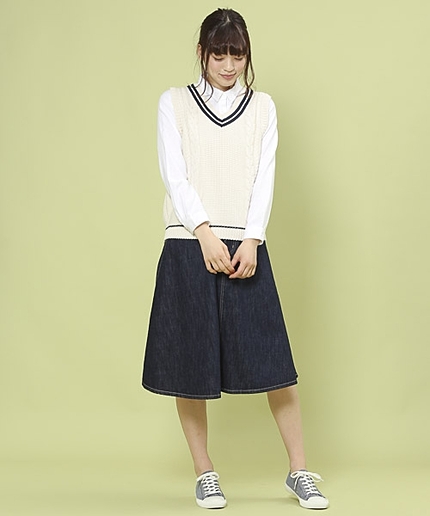 10.5オンス5ポケットフレアスカート