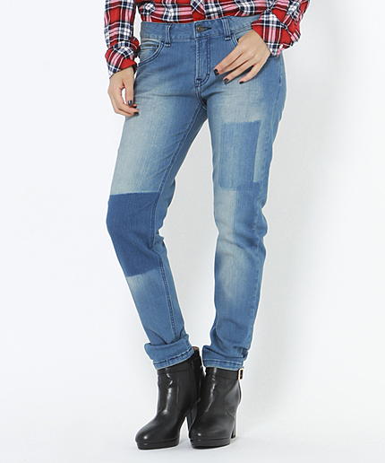 ポイントパッチワークデニムパンツ