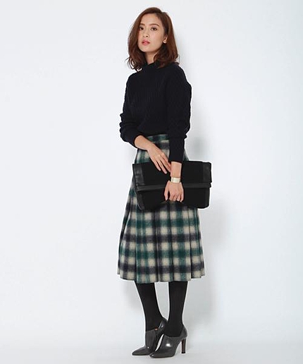 シャギーチェックスカート