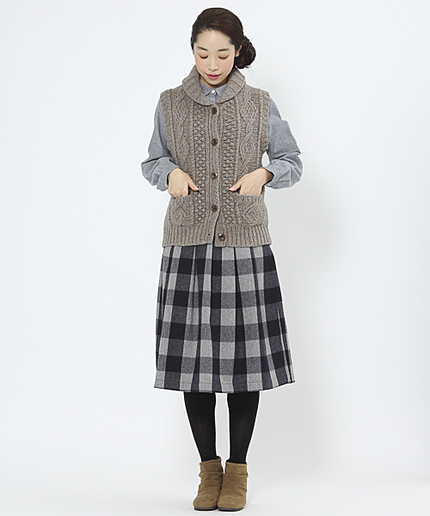 ウールアソートキルト風スカート