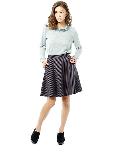 リバーシブルフレアスカート