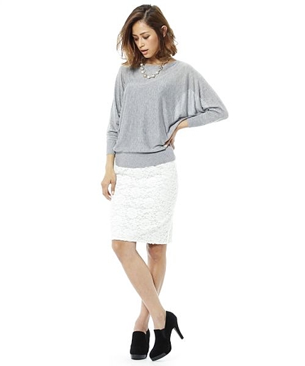 レースストライプリバーシブルスカート