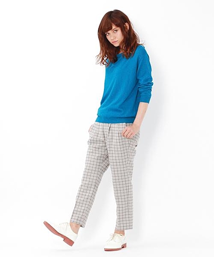 綿/ビスコースシルク混 前後カーディガン