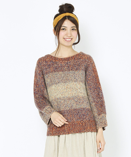 ミックスグラデーションニットプルオーバー