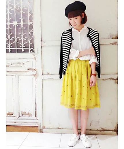 綿マルドウボーダークルーカーディガン