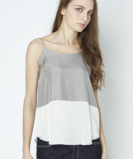 ツイル×サテンキャミソール