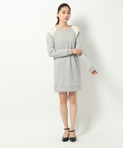 ウラケカタレースプルオーバーロングスリーブ/mikoa