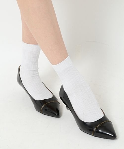ローヒールZIPパンプス35