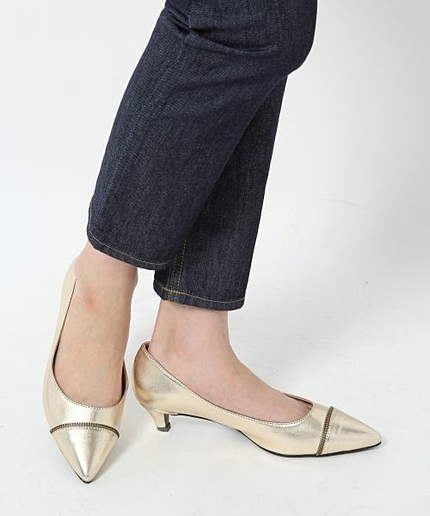 ローヒールZIPパンプス35