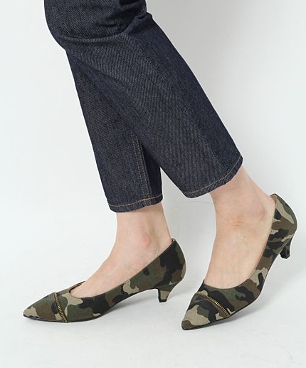 ローヒールZIPパンプス35