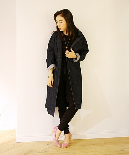 デニムロングコート