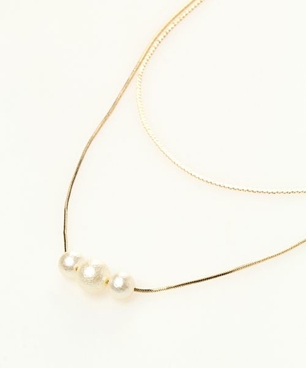 3パール2レンロングネックレス/mikoa