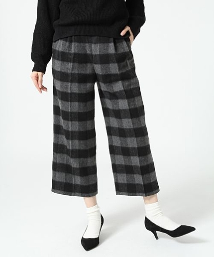 シャギーＢＬチェックガウチョパンツ