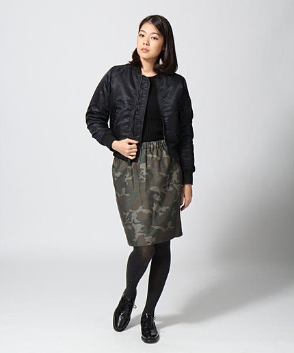 カモフラギャザースカート