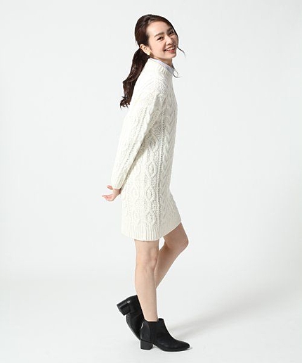 3GAWALPケーブルハイネックワンピース