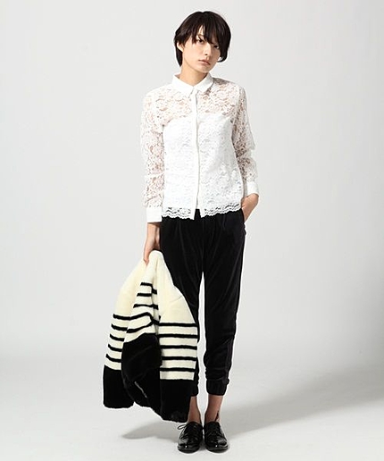 スカラップレースレギュラーシャツ
