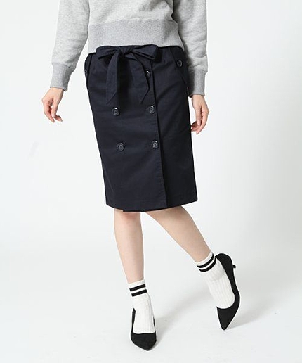 Cツイルトレンチタイトスカート