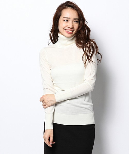 ラックスメリノドレシングタートルネックニット