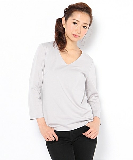 PREMIUMJERSEYVネックカットソー