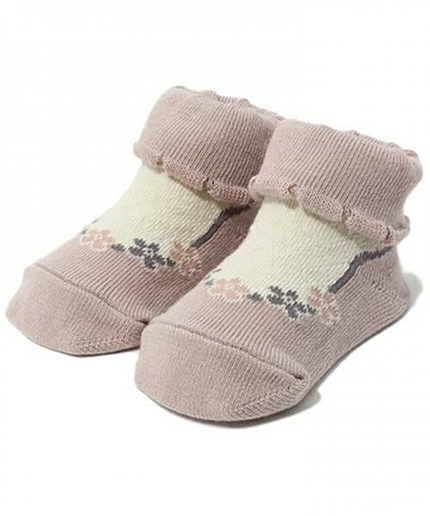 【KIDS雑貨】モノグラムフラワーベビーソックス