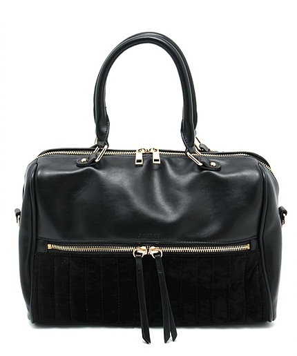 スエードコンビボストンバッグ