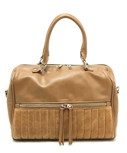 スエードコンビボストンバッグ