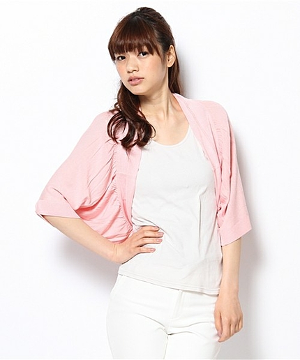 シャイニーシルクボレロカーディガン