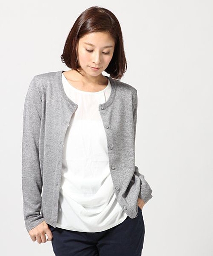 １２Ｇラメプレーティングカーディガン